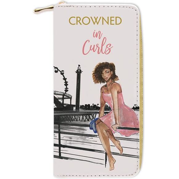 African American Expressions Long Clutch Wallet | Crowned In Curls - Picture 1 of 2